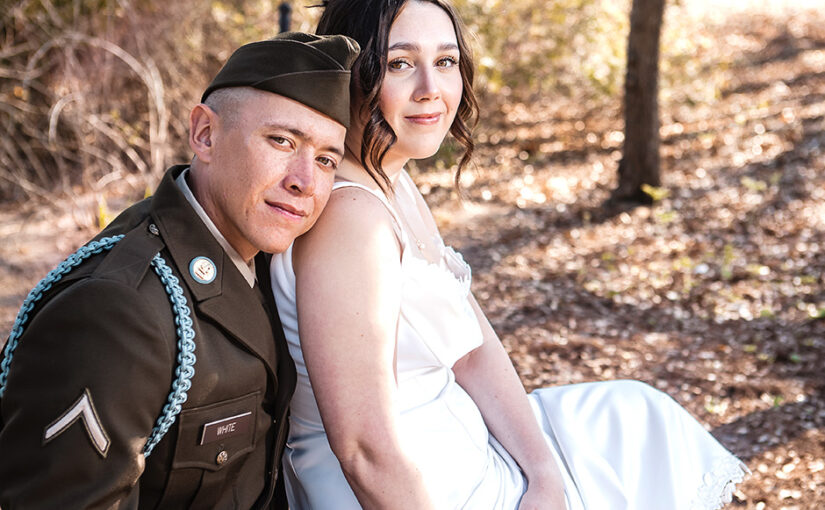 wedding military couple photography Columbus GA. Columbus Botanical Garden